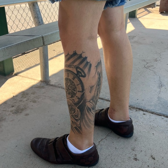 GUCCI GUCCISSIMA GG LEATHER SNEAKER SHOES VELCRO STRAP 091835 MONOGRAM BUCKLE 43 - Picture 5 of 16